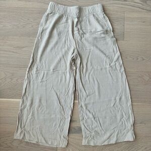 cropped wide leg linen pants